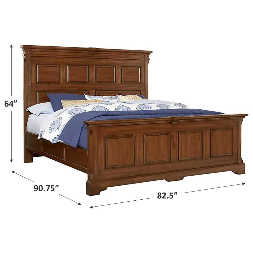 Viceray Collections Heritage Mansion King Panel Bed in Amish Cherry, , large