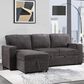 Modern Market Stationary Sleeper Sofa Chaise in Dark Grey, , large