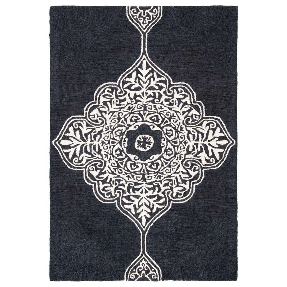 Safavieh Micro-Loop 4" x 6" Charcoal Area Rug, , large