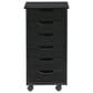 Linon Home Decor Cary 6-Drawer Rolling Cart in Black, , large