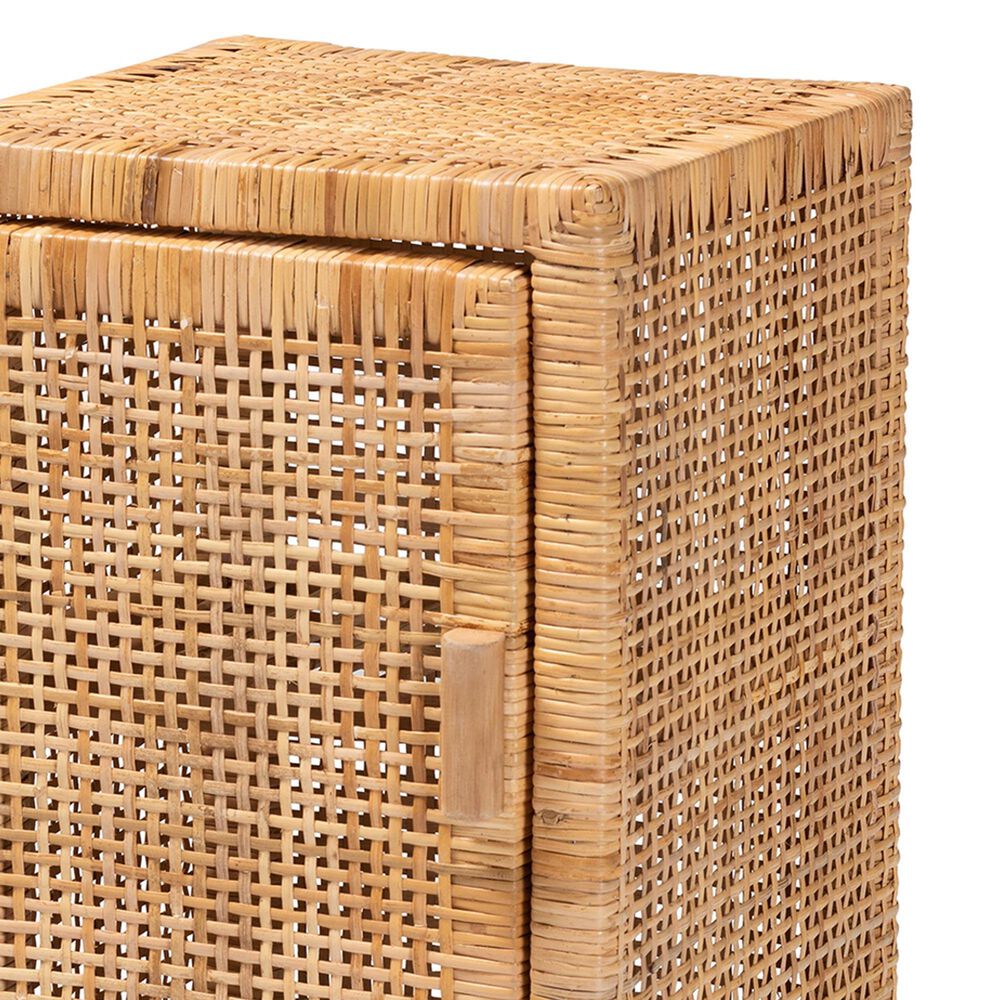 Baxton Studio Vivan 1-Door Nightstand in Natural Brown, , large