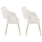 Lumisource Curvo Arm Chair with White Upholstered in Gold (Set of 2), , large