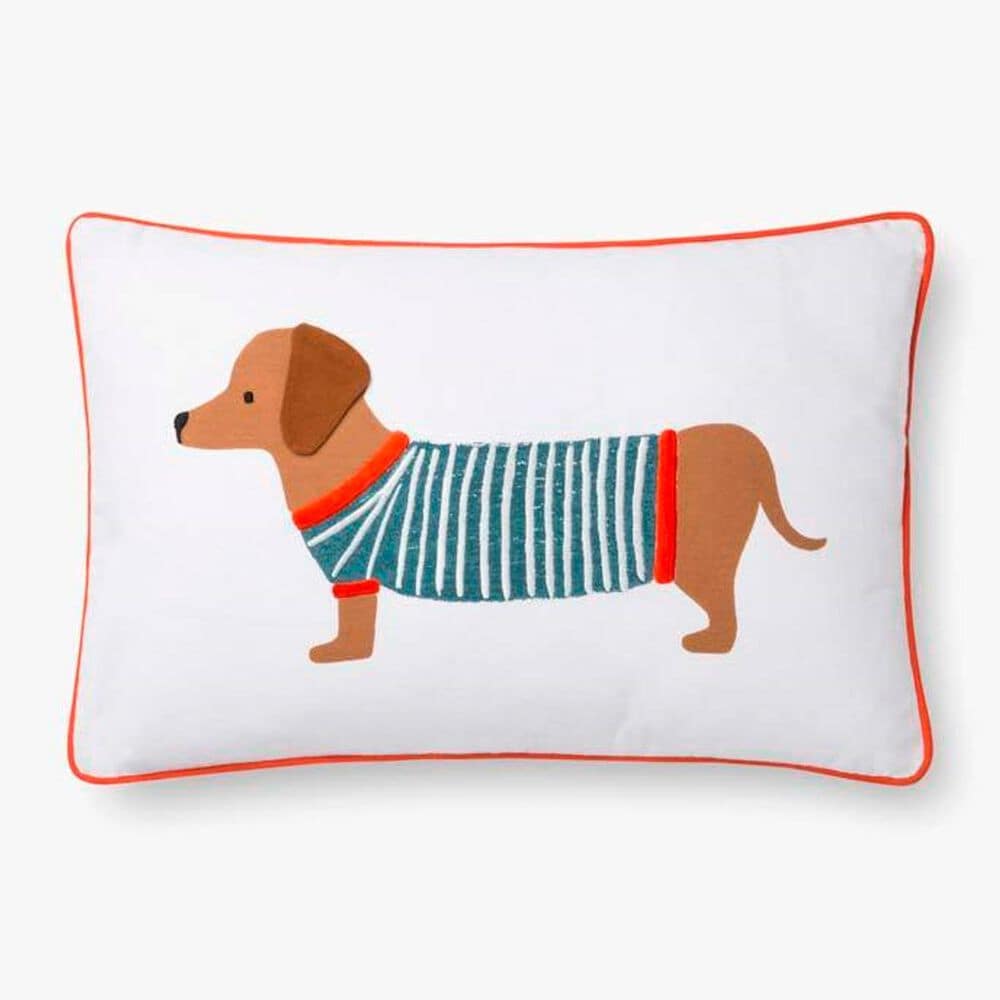 Rifle Paper Co. Pillow with Dog in White, , large