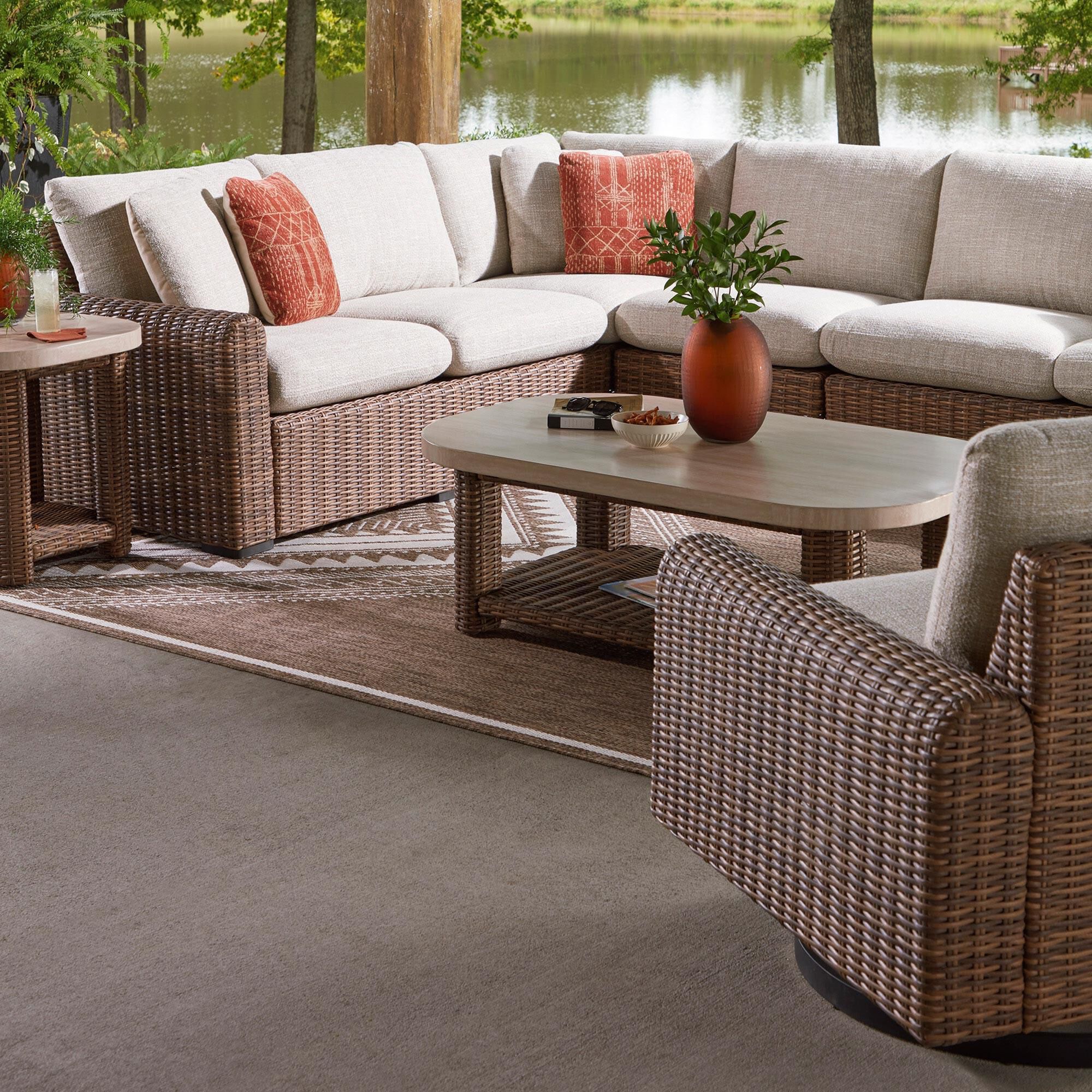 Ashley Dolan Creek 4-Piece Outdoor Sectional in Beige