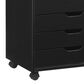 Linon Home Decor Cary 6-Drawer Wide Rolling Cart in Black, , large