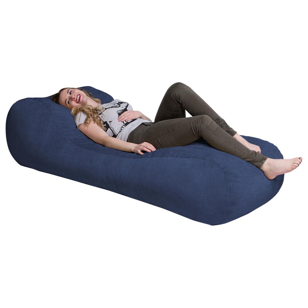 Jaxx Arlo Chaise Lounge Bean Bag Chair in Navy Blue, , large