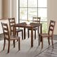 Furniture of America Lubbock 5-Piece Square Dining Set in Walnut, , large