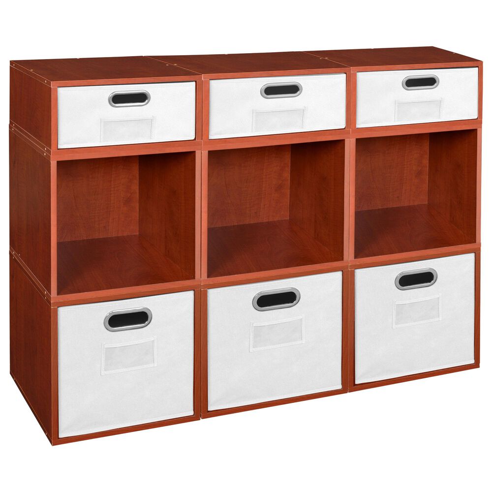 Regency Global Sourcing Niche Cubo 9-Piece Storage Set with Half Drawers in Cherry and White, , large