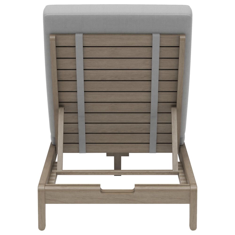 Homestyles Sustain Patio Chaise Lounge with Gray Cushion in Stain Brown, , large