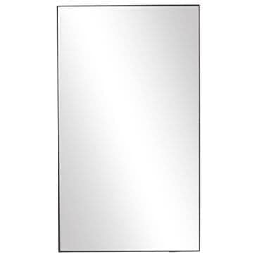 Maple and Jade 32" x 18" Wood Rectangular Wall Mirror with Thin Frame in Black, , large