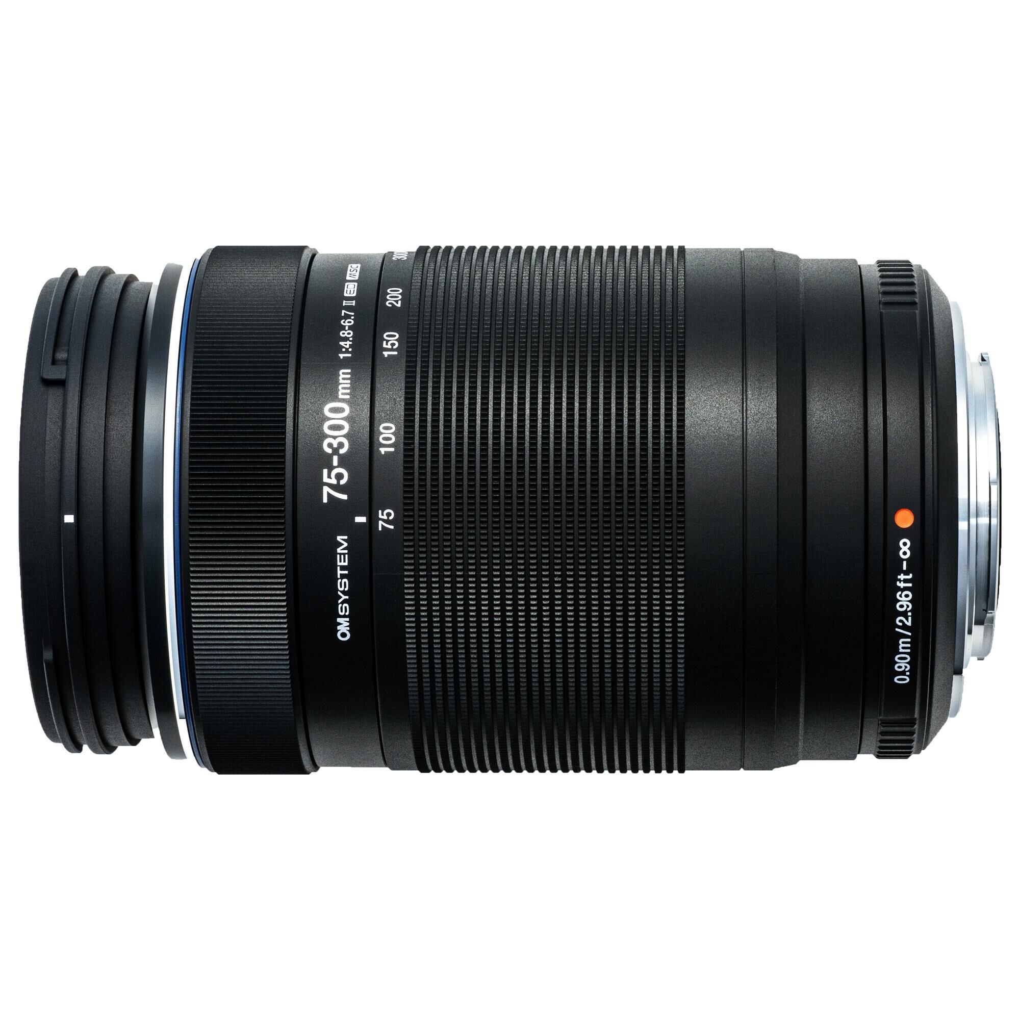 OM- System M.Zuiko Digital ED 75-300mm f/4.8-6.7 II Lens in Black