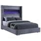 Coaster Tisdall Queen Upholstered Fireplace Bed in Grey, , large