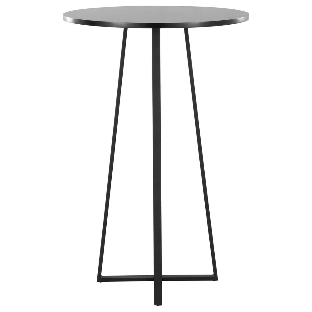 LumiSource Cosmo Bar Table in Black Metal and Black Wood, , large