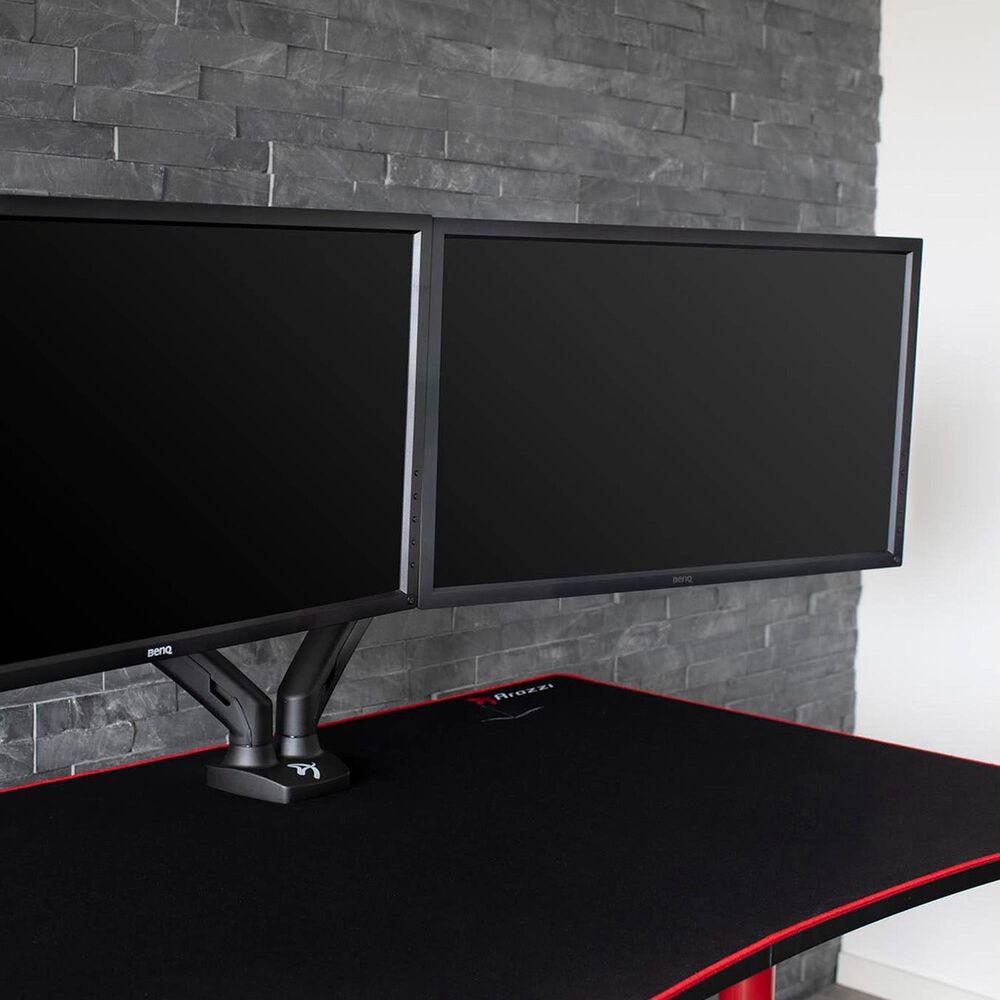 Arozzi Alzare Dual Gas Spring Monitor Arm in Black, , large