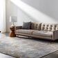 Surya Dresden DRE-2320 White, Medium Gray, Light Slate, Gray, Denim and Mustard 7"10" x 10"2" Area Rug, , large