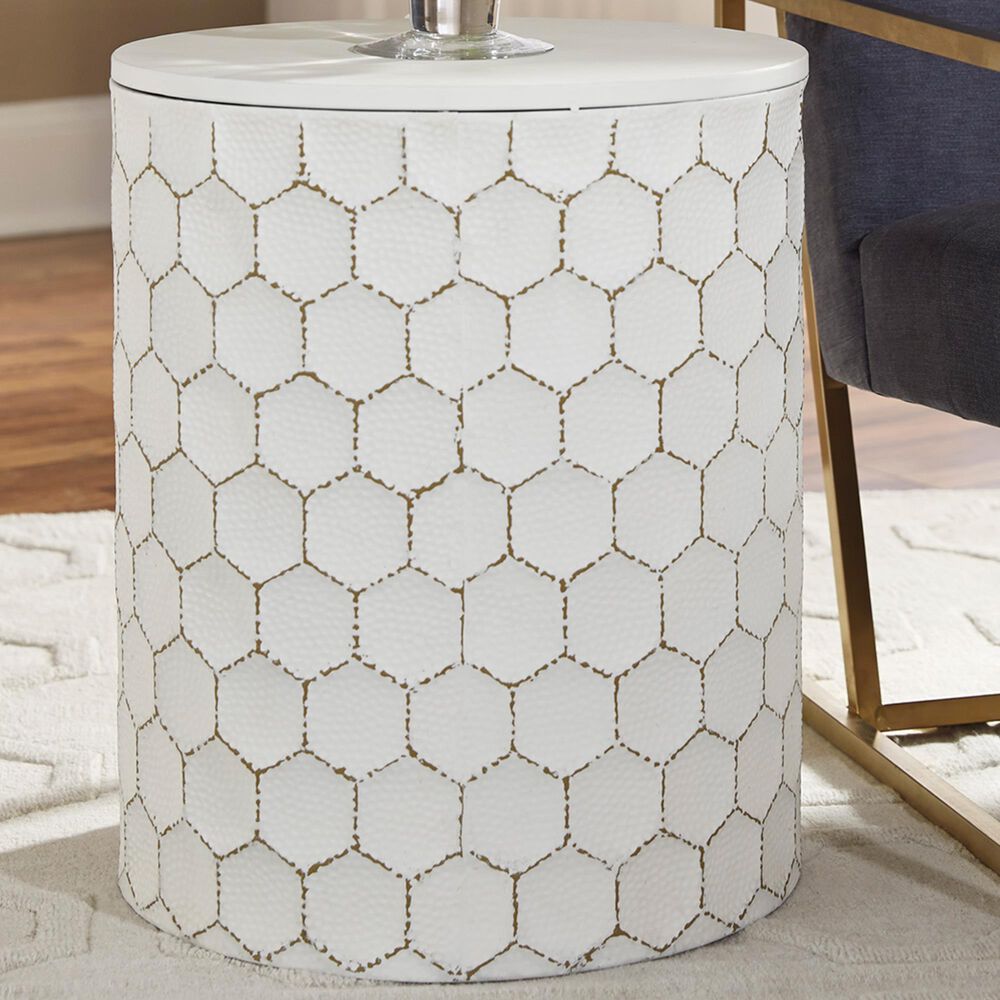 Ashley Polly Accent Table in White, , large