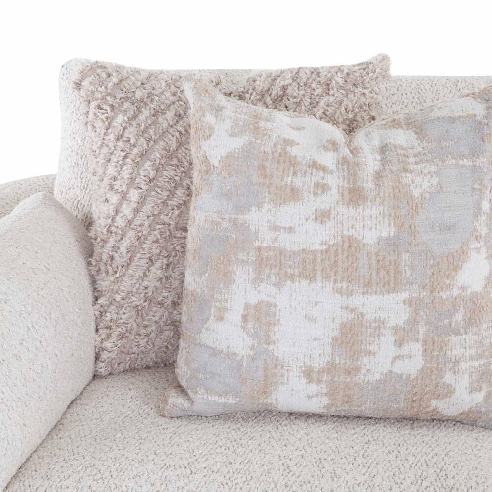 Moore Furniture Bombay 5-Piece Stationary Sectional with Ottoman in Fluffy Riverrock, , large