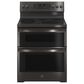 GE Profile 30" Free-Standing Electric Double Oven Convection Range in Black Stainless Steel, , large