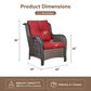 Sunwell Garden Patio Chair with Brown Frame in Red (Set of 2), , large