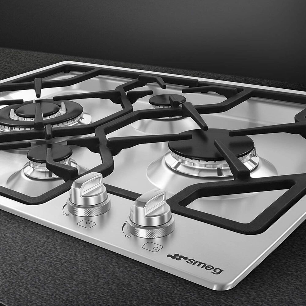 SMEG Classic 24" Corner Control Location Gas Cooktop in Stainless Steel, , large