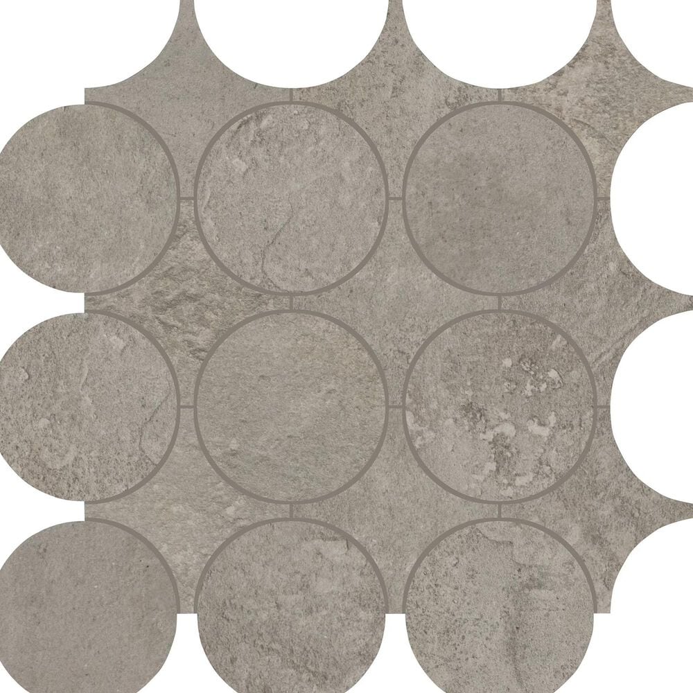 Dal-Tile Rekindle Medium Grey 13.5" x 13.5" Canvas Dot Porcelain Mosaic Sheet, , large