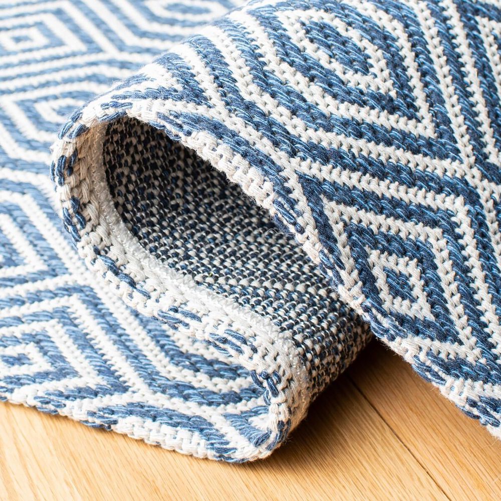 Safavieh Martha Stewart Cotton MSR401 2&#39; x 8&#39; Blue and Grey Runner, , large