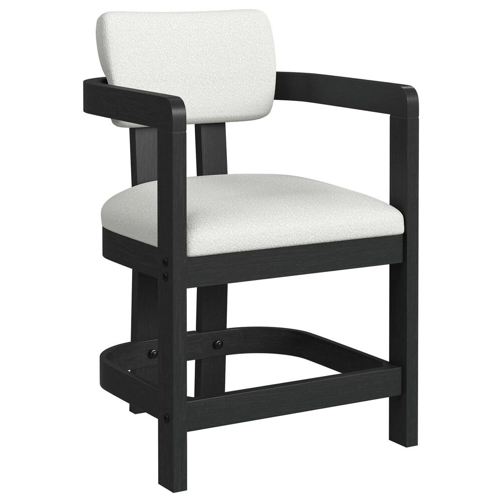 Mayberry Hill Contemporary Counter Stool in White Upholstery, , large