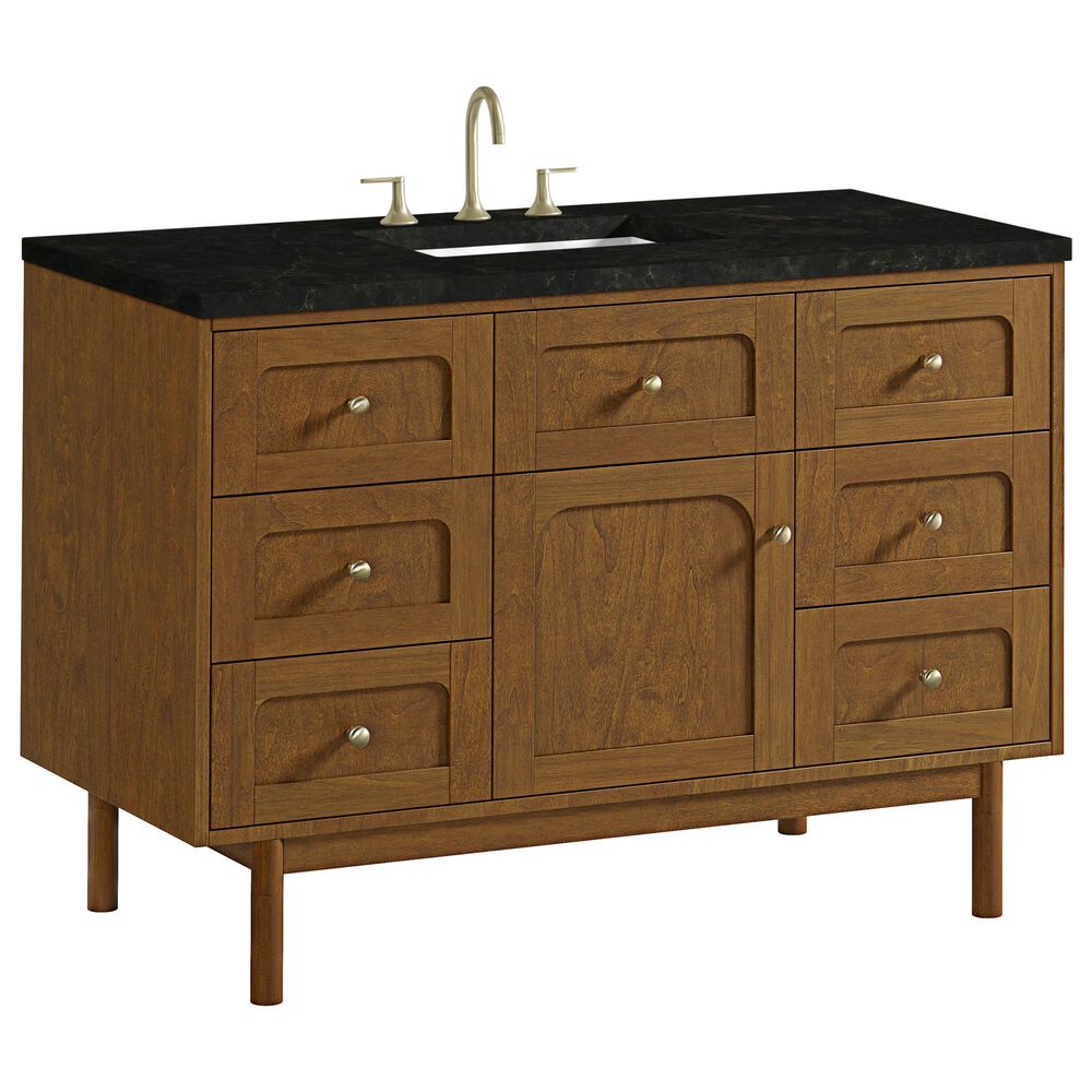James Martin Laurent 48" Single Bathroom Vanity in Honey Oak with 3 cm Phantome Eclos Top and Rectangular Sink, , large