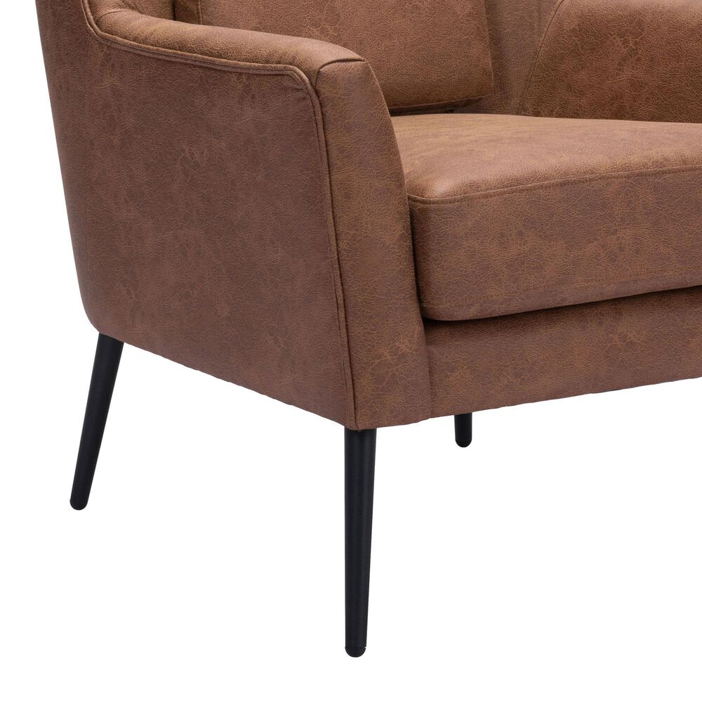 Zuo Modern Ontario Accent Chair in Vintage Brown and Gold, , large