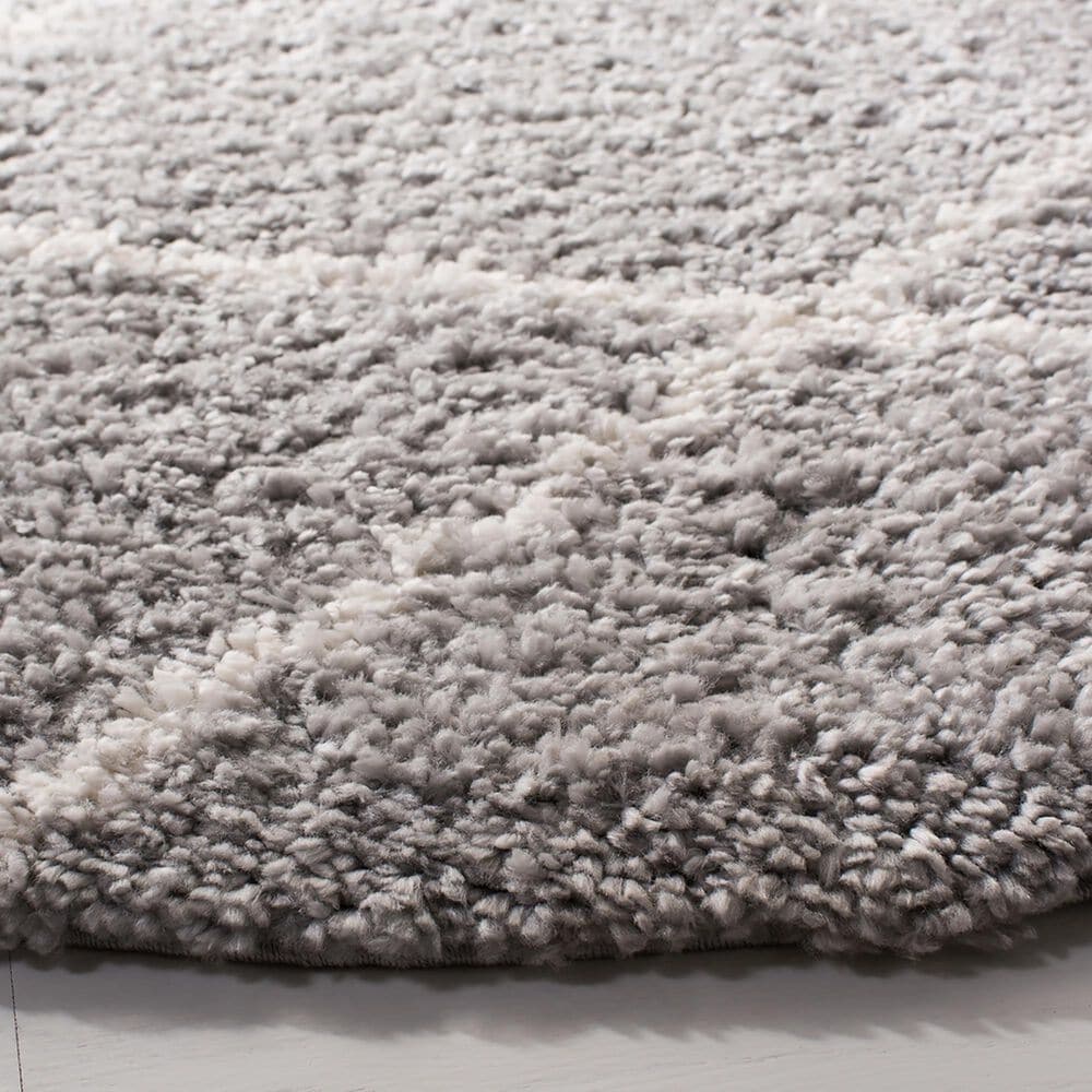 Safavieh Parma Shag PMA515G 3&#39; Round Grey and Cream Area Rug, , large