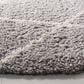 Safavieh Parma Shag PMA515G 3" Round Grey and Cream Area Rug, , large