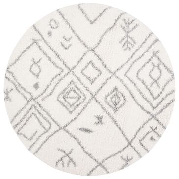Safavieh Parma Shag PMA583A 6"7" Round Cream and Grey Area Rug, , large