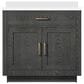 Lexora Home Abbey 36" Single Bathroom Vanity in Black Oak with 2 cm White Cultured Marble Top and Rectangular Sink, , large
