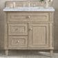 James Martin Vanities Lorelai 36" Single Vanity in Whitewashed Oak with 3 cm Carrara White Marble Top, , large
