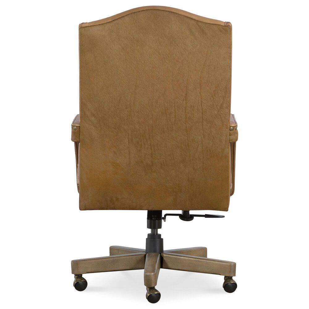 Hooker Furniture Rochelle Executive Swivel Tilt Chair in Warm Brown and Antique Gold, , large