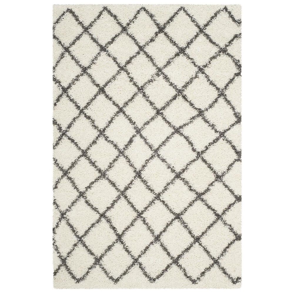 Safavieh Dallas Shag SGD258H-5 5"1" x 7"6" Ivory/Dark Grey Area Rug, , large