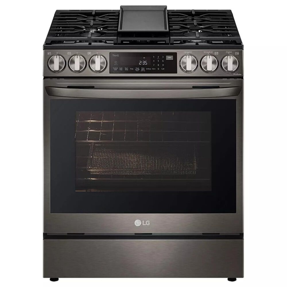 LG 2-Piece Kitchen Package with 6.3 Cu. Ft. Gas Slide-In Range and Microwave in Black Stainless Steel, , large