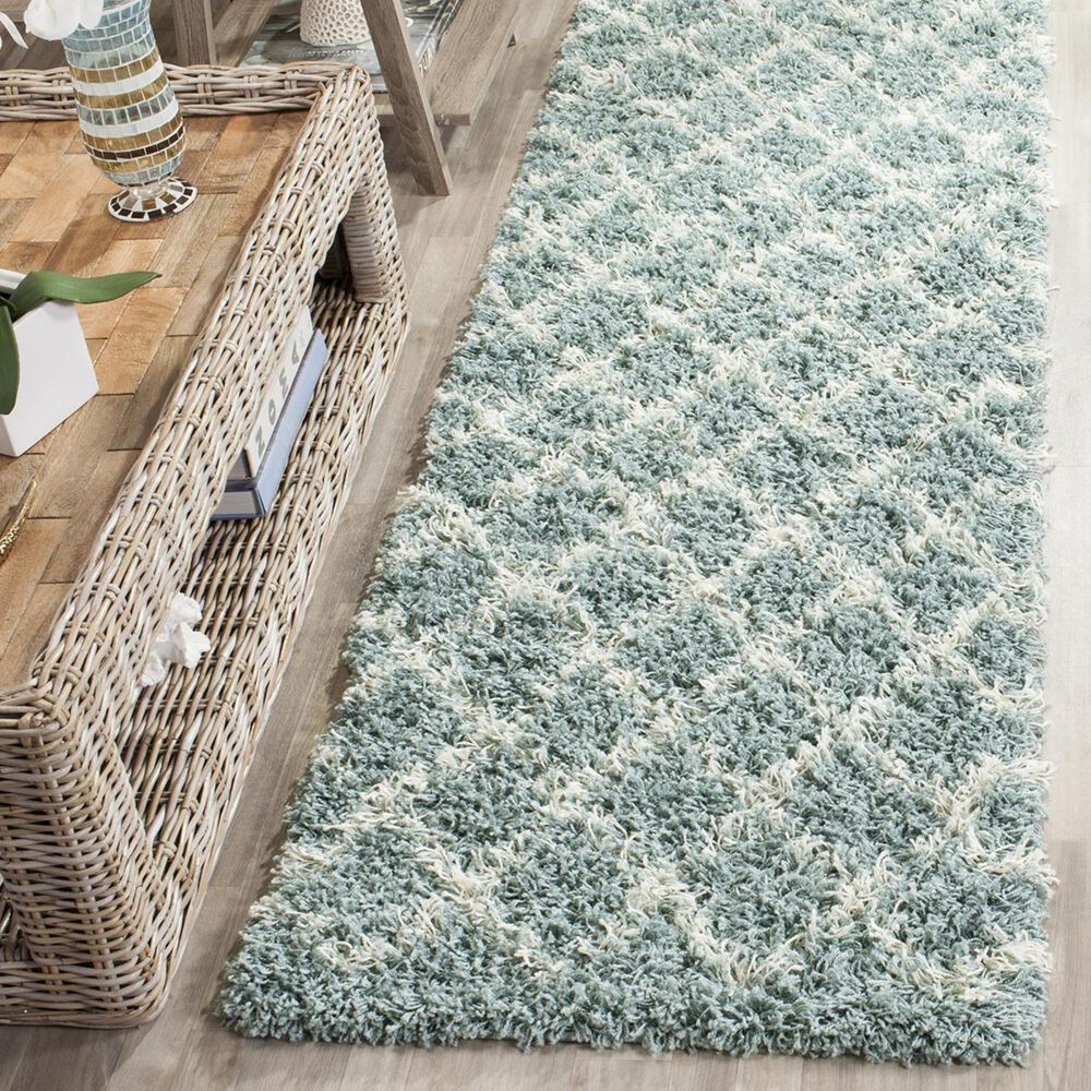 Safavieh Dallas Shag SGD258C-28 2&#39;3&quot; x 8&#39; Seafoam/Ivory Runner, , large