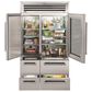 Sub Zero 48" Pro Refrigerator and Freezer with Glass Door in Stainless Steel, , large