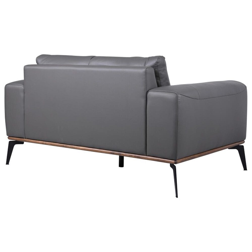 37B Pietro Stationary Leather Loveseat in Gray, , large