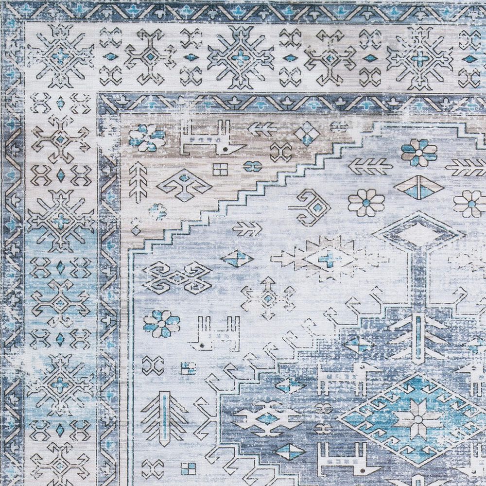 Ashley Hebruns 5&#39; x 7&#39; Cream, Blue and Beige Area Rug, , large