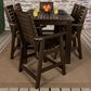 Highwood USA Weatherly 7-Piece 72" Rectangular Patio Counter Height Dining Set in Weathered Acorn, , large