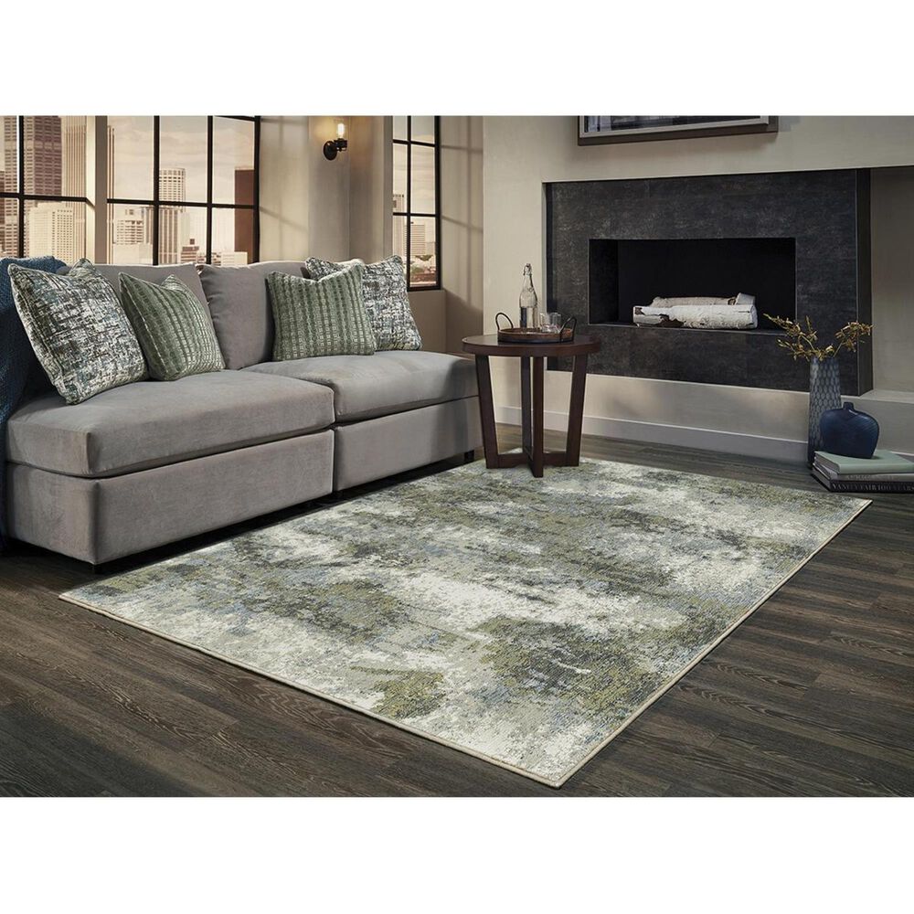 Oriental Weavers Evolution 8039E 10&#39; x 13&#39;2&quot; Blue and Green Area Rug, , large