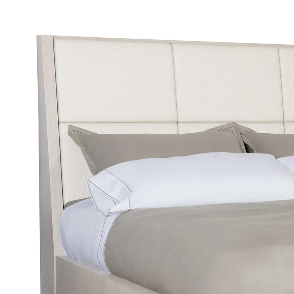 Bernhardt Axiom King Upholstered Panel Bed in Linear Gray, , large