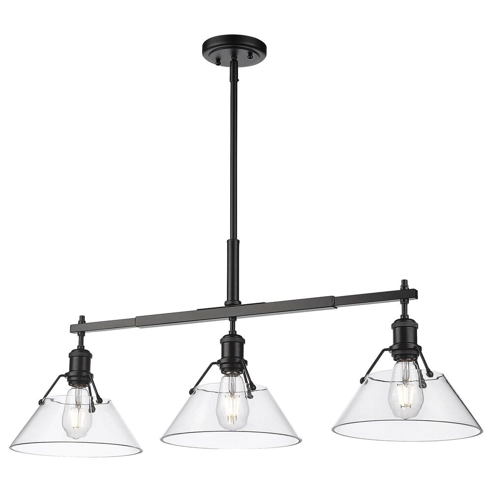 Golden Lighting Orwell Linear 3-Light Pendant in Matte Black, , large