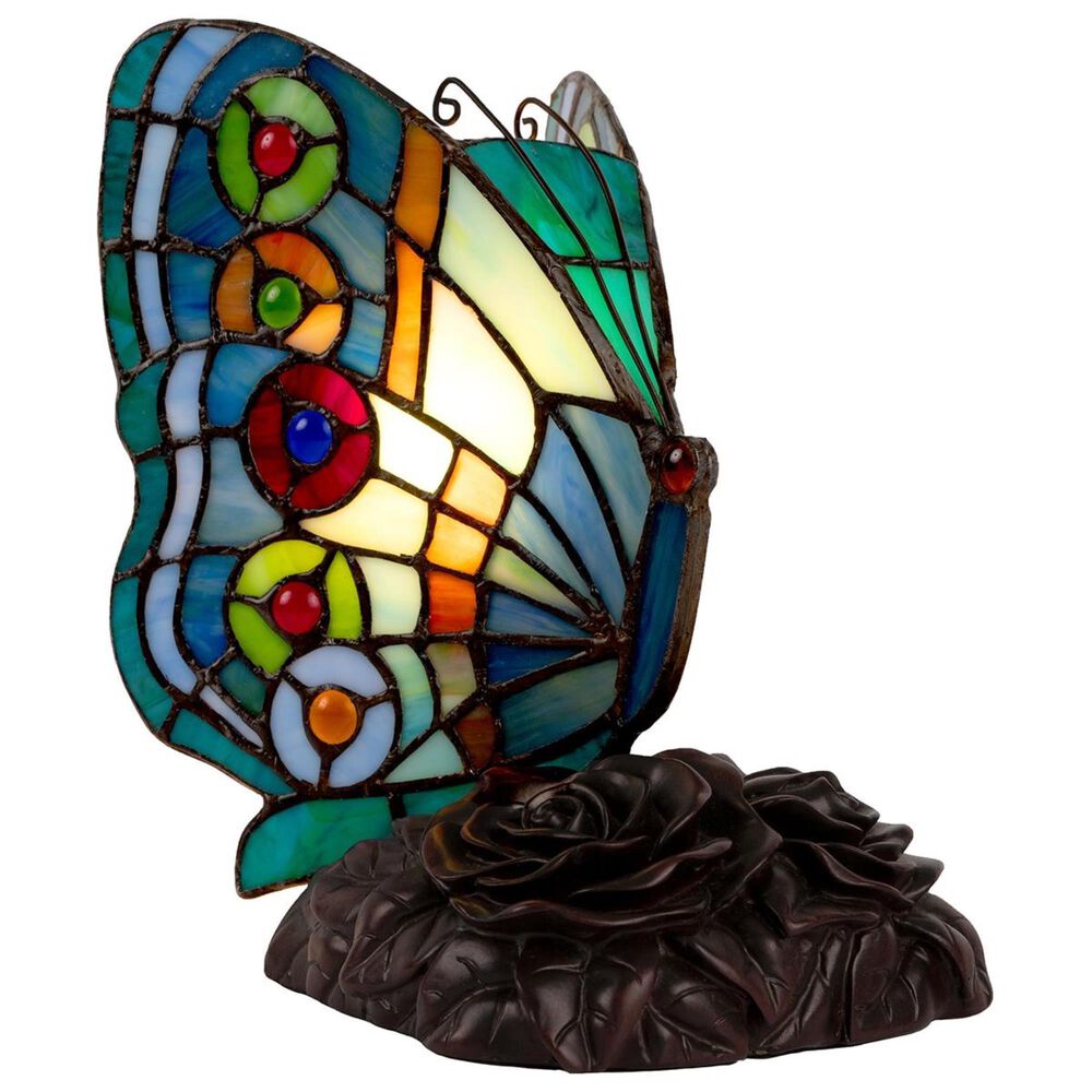 Timberlake Lavish Home Tiffany Butterfly Lamp in 128 Stained Glass Pieces, , large