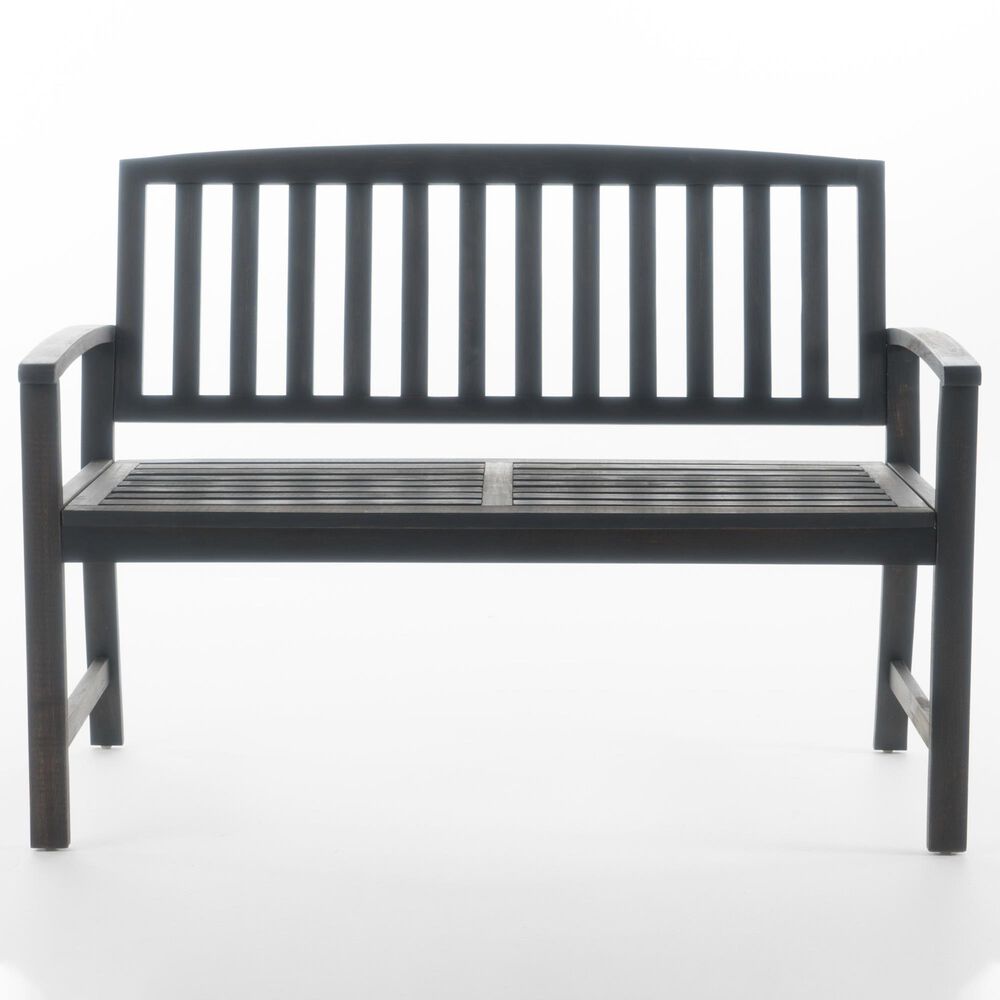 Hearth and Haven Loja Patio Bench in Dark Grey, , large