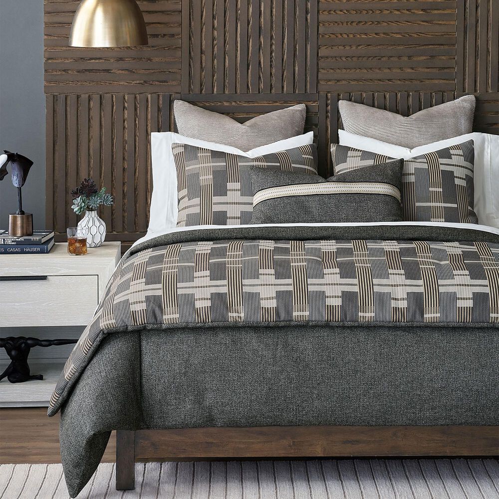 Eastern Accents Enoch 27&quot; Square Euro Pillow Sham in Grigio Smoke and Raya Stone, , large