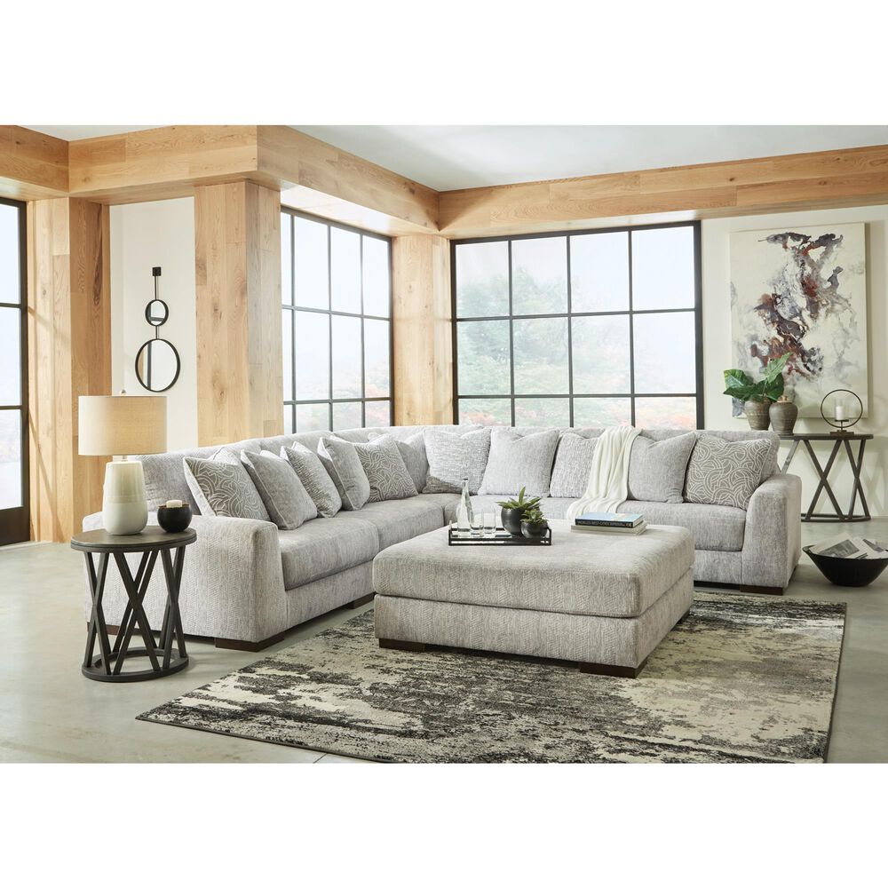Ashley Regent Park Oversized Accent Ottoman in Pewter, , large