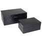 Maple and Jade Handmade Decorative Box with Hinged Lid in Black Set of 2, , large